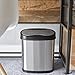 NINESTARS DZT-12-13 Automatic Touchless Infrared Motion Sensor Trash Can, 3 Gal 12L, (Oval, Black/Silver Lid)