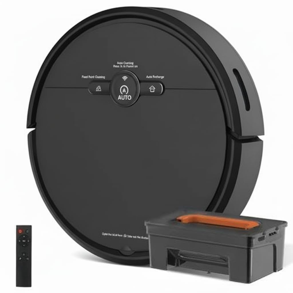 BUYOHLIC Robot Vacuum and Mop, D2-001 Advanced Navigation Robotic Vacuum, 120Mins Max, 45dB, 4400 Pa Powerful Suction,Multiple Map Memory, Self-Charging, Good for Pet Hair, Hard Floor, Black D2-001-image-48