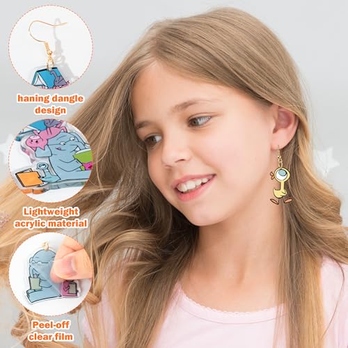 Back to School Earrings Set - 9Pairs Cute Elephant Pig Pigeon Bird Book Character Studs Dangle Drop Earrings Gift for Teachers Women Back to School Jewelry Teacher Appreciation Gift Favor3