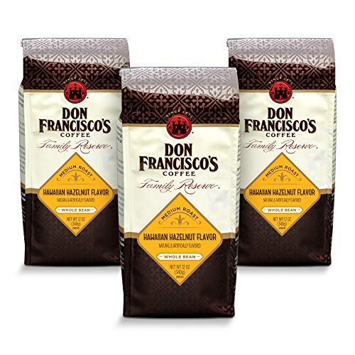 Don Francisco's Whole Bean Hawaiian Hazelnut Flavored Coffee (3 x 12-ounce bags)