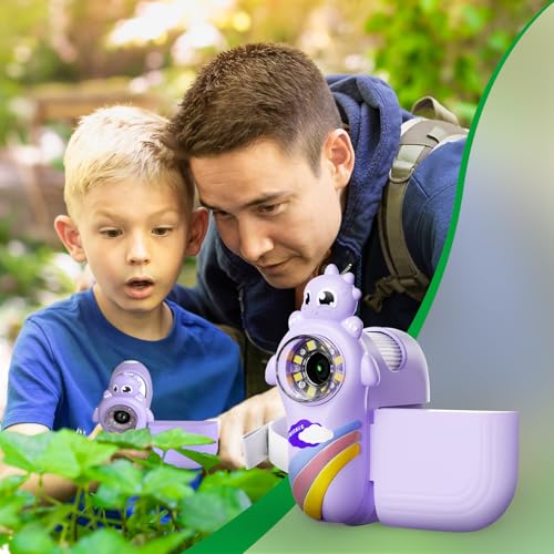 Image of Microscope for Kids, 2.0 Inch Digital Microscope with 1000X Magnification, Handheld Camera Mini Pocket Magnifying Glass, Educational Christmas Birthday Gifts Toys for Ages 3 - 12 year old, Purple