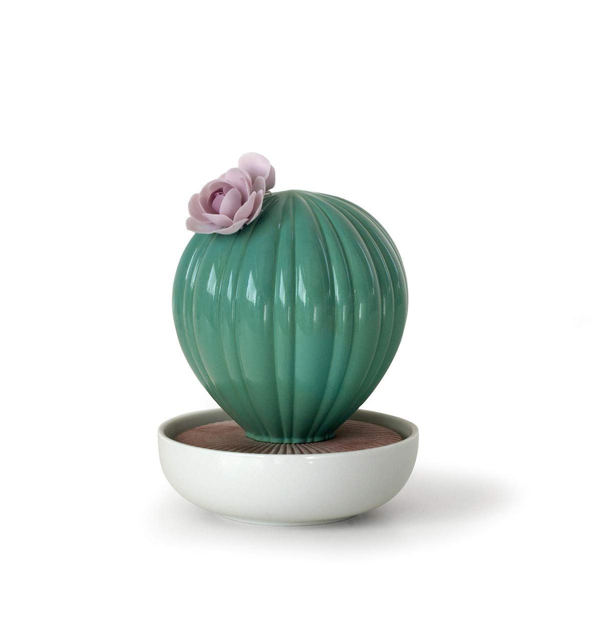LLADRÓ Ferocactus Cactus Diffuser. Night Approaches Scent. Porcelain Aroma Diffuser.