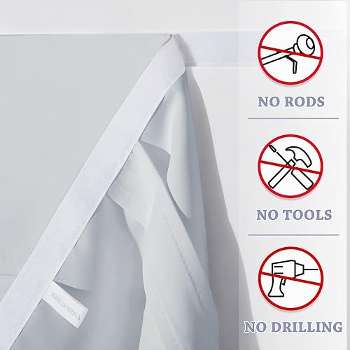 Miniatura 133 de RYB Home 2 paneles de cortinas de privacidad para puerta francesa, cortinas de oscurecimiento de habitación y cortinas con aislamiento térmico