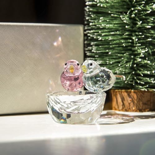 Image of HDCRYSTALGIFTS Crystal Bird Figurine Collectible Art Glass Animal Figurines Table Home Decor Gift