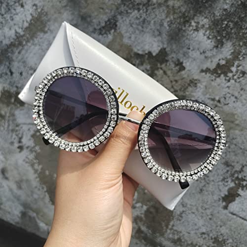 willochra round Rhinestone Sunglasses Women Fashion Diamond bling party Sun Glasses Crystal Disco Shades4