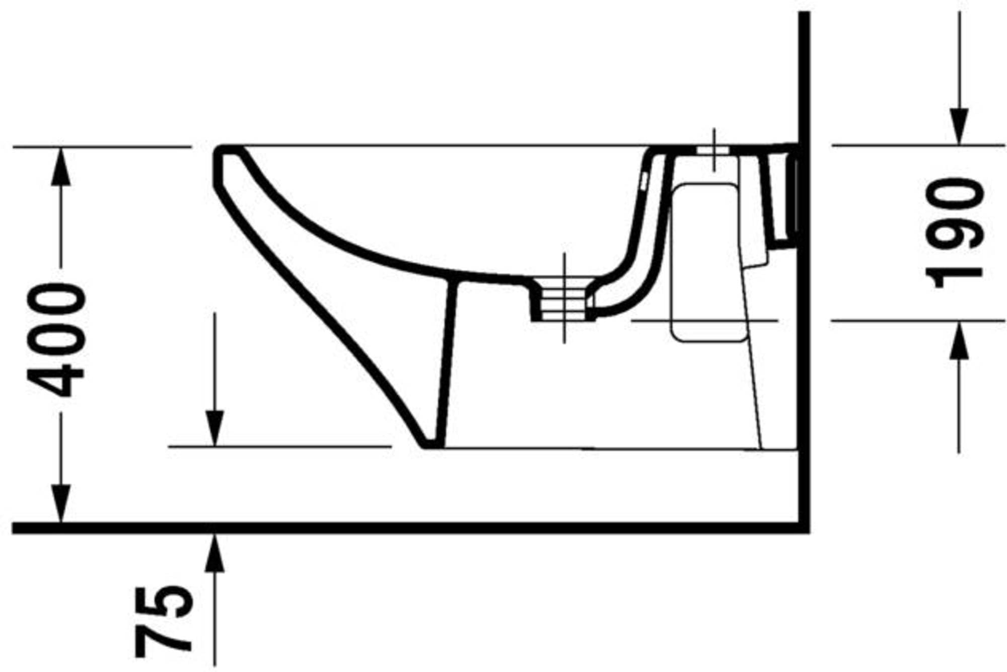 Duravit DuraStyle Wand-Bidet 370 x 620mm, weiß mit Wondergliss 2286150000, 22861500001