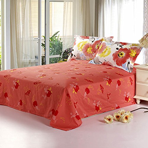 Draps en coton doux 230x250cm lit double pour des nuits fraîches en été