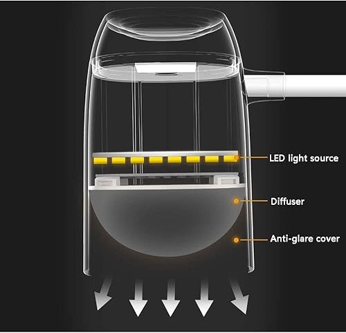 Miniatura 3 de Lámparas de escritorio de cuello de cisne, lámpara de escritorio LED de cuello de cisne, 3 niveles de brillo, lámpara de mesa de control táctil de 5