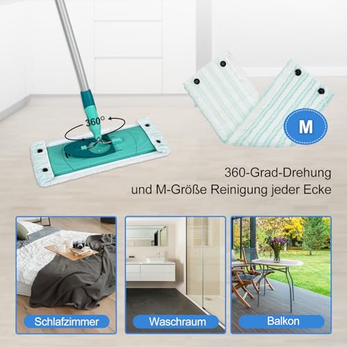 Wischmopp Bezug für Leifheit Combi/Clean Twist M Micro Duo Bodenwischer Ersatzbezug Wischbezug Ersatz Mikrofaser Mopptuchbezug