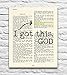I Got This, God, Psalm 55:22, Cast Your Cares on the Lord, Christian Unframed Reproduction Art Print, Vintage Bible Verse Scripture Wall and Home Decor Poster, Encouragement Gift, 8x10 inches