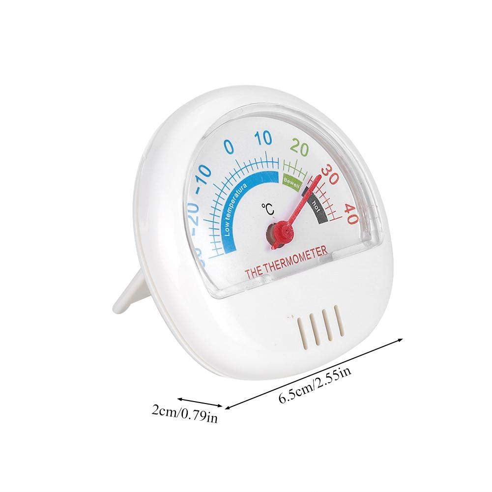 Fdit Refrigerator Freezer Thermometer Large Dial Thermometer Mechanical 3 Color(White)
