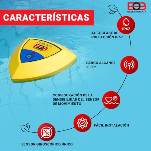 Miniatura 3 de Alarma De Piscina Elektrobock - Sensor De Movimiento Flotante Con Sirena De 95db Fácil Instalación Ip67 Para Todas Las Piscinas