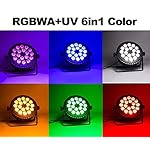 SHEHDS LED Stage Par Lights LED 18X18W DJ Stage Lights RGBWA+UV 6in1 Wash/Strobe Effect DMX512 Control Sound Activated Aluminum Alloy Shell Uplighting Lights for Concerts Family Party-1 Pack - Image 3