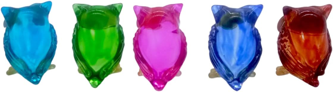Owl Hand Blown Glass Animal Figurine, Colorful, Small, Lot of 5 image 3