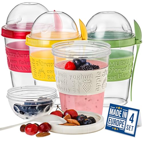 Crystalia 4 Pack 20 oz On The Go Yogurt Parfait