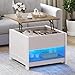 YITAHOME Couchtisch mit Hebeplatte, Quadratisch Couchtisch Höhenverstellbar, Wohnzimmertisch Modern für Couch Schlafzimmer,Stabiler Metallrahmen,60X60X45CM MI 4 günstig Kaufen-YITAHOME Couchtisch mit Hebeplatte, Quadratisch Couchtisch Höhenverstellbar, Wohnzimmertisch Modern für Couch Schlafzimmer,Stabiler Metallrahmen,60X60X45CM