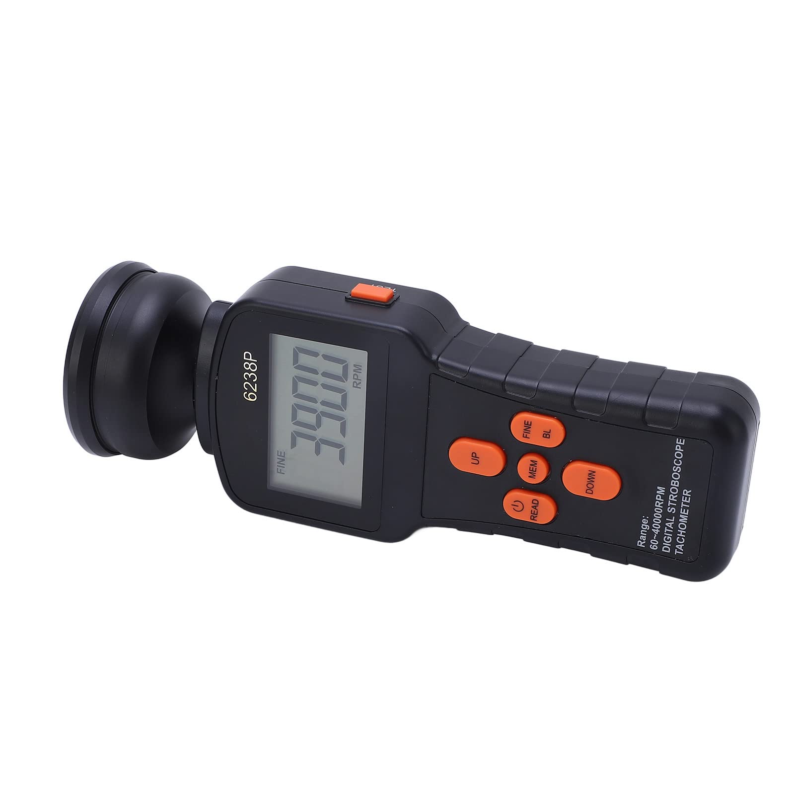 FTVOGUE Estroboscopio, Tacómetro Portátil LCD Grande de Mano, Tacómetro de Flash Digital de 60000 RPM para Motores y Maquinaria