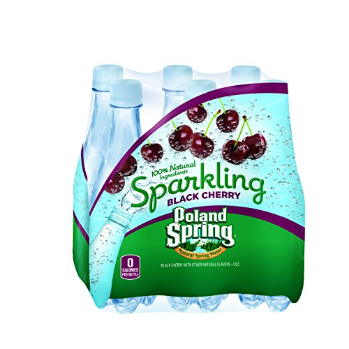 Poland Spring Sparkling Natural Spring Water, Black Cherry, 16.9 oz, 8 pk