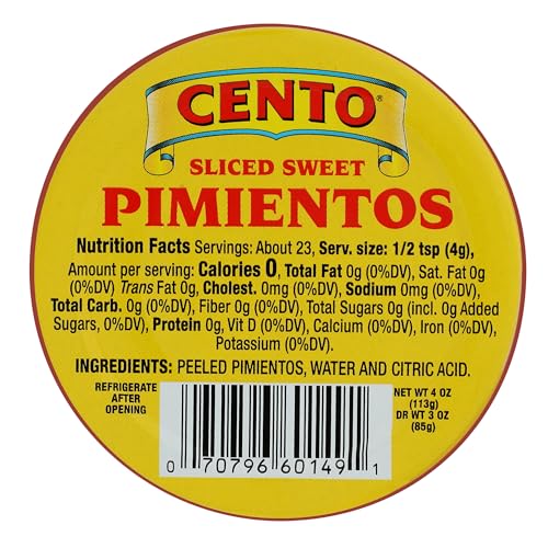 Cento Sliced Pimentos, 4 oz