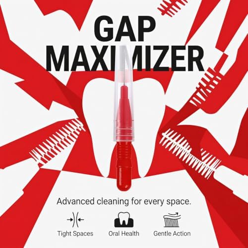wkao 100 Pcs Interdental Brush Set, Soft Nylon Dental Cleaning Brushes with Flexible Wire and Caps, Ergonomic Orthodontic Brushes for Braces, Teeth Gap Cleaning, Daily Oral Care, Red - 4