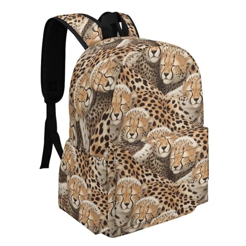 Sac à dos de jour léger avec compartiment optimisé et motif léopard