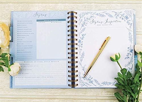 Powder Blue Luxury Wedding Planner Journal with Sections, checklists & Pockets