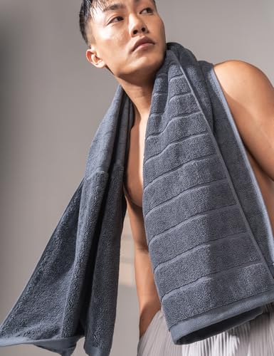 Image of DAMENSCH 100% Cotton Towel, Super Soft Towels for Bath Large Size, Ultra Absorbent, Quick Dry Towel for Women, Long Lasting Colours Towels for Bath Men-Twilight Grey