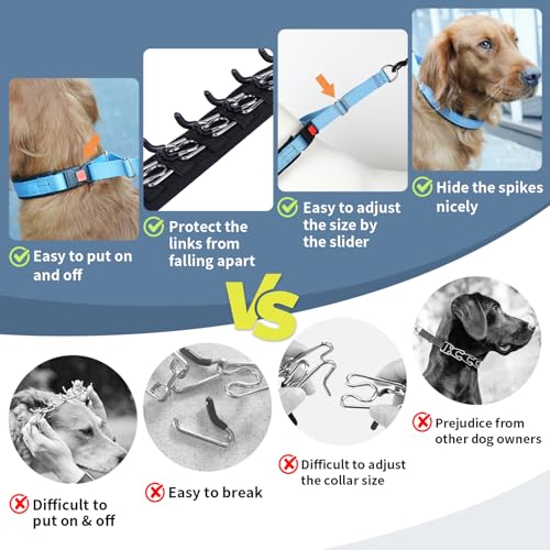 Mayerzon No Pull Dog Collar, Patented Martingale Collar for Small Medium Large Dogs with Buckle and Heavy Duty Nylon for Walking Training Hunting, Safe and Easy to Use(L, Blue) by Mayerzon - Image 5