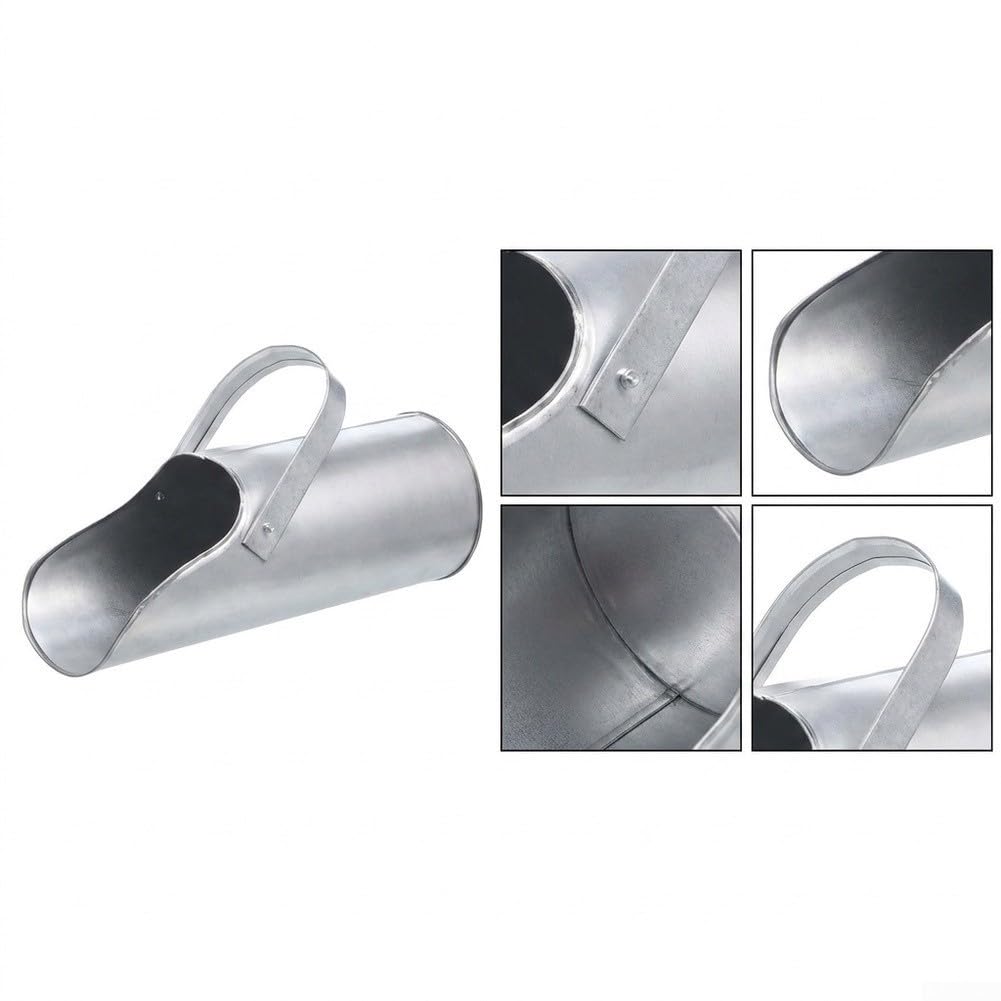 Tolva de para acero Inoxidable para Mortero con Mango Ergonómico - Mezclador para Construcción y Renovación 39x11cm