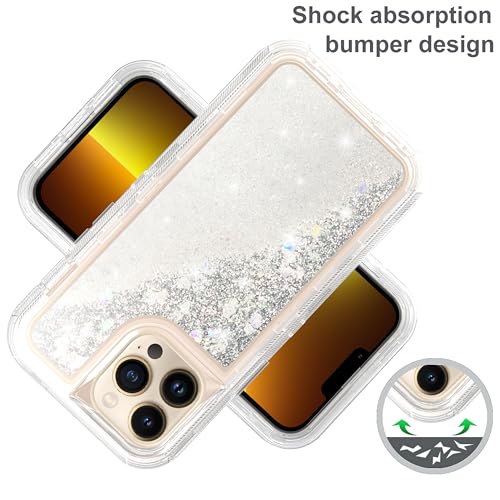 Coque liquide paillettes iPhone 13 Pro Max avec protection écran intégrale anti-choc - 4