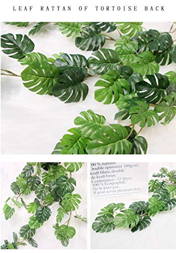 Artificial Rattan Artificial Small Monstera Leaves Artificial Wall Hanging Vine Leaf Garland Plants Simulation Rattan Decoration Home Decor Accessories For Wedding Home (55 Leaves) #TOP2