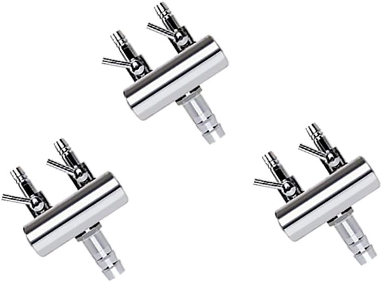 AQUA KT Aquarium Air Control Valve Distributor with Air Flow Control Lever, 2-Way Outlet, Made of Stainless, for Fish Tank Filter…