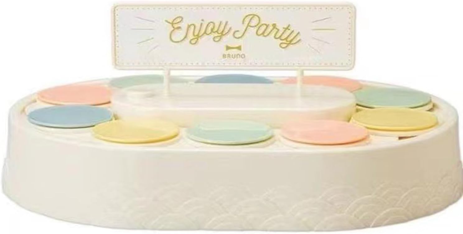 Auto-rotate Dessert Table Display Set ABS Safety Material Cake Stand with Music, Different Heights Stands Cupcake Holder Candy Fruit Plate Decoration for Chrismas Wedding Birthday Party (single layer)