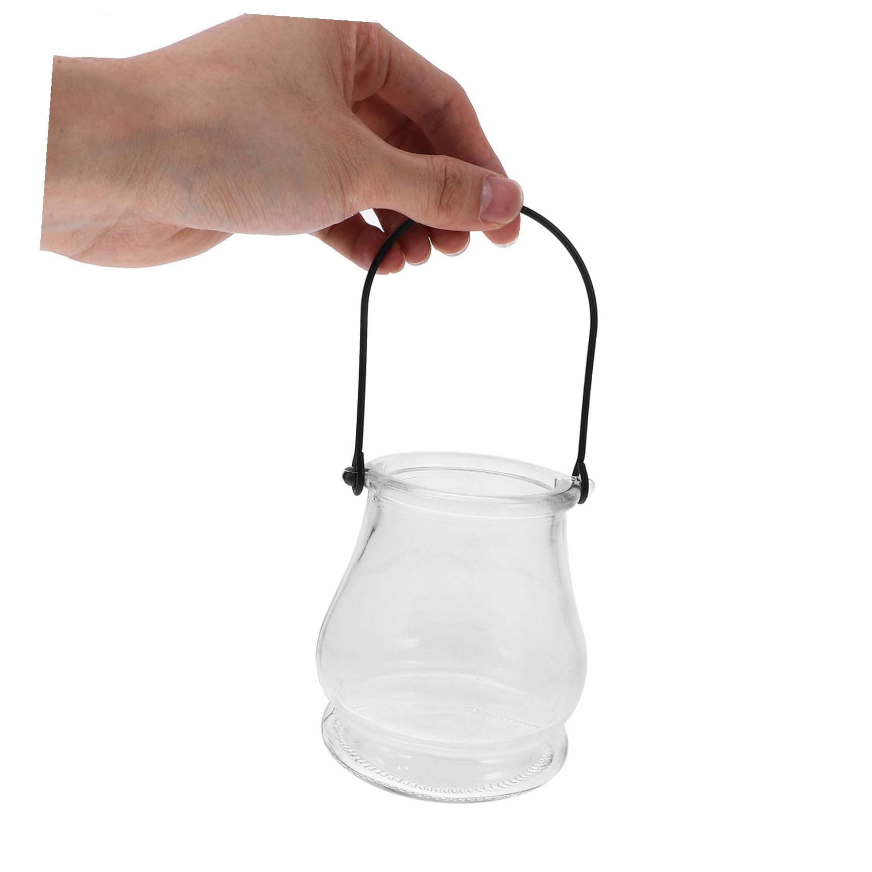 Portacandele in Vetro con Manico, 6 Pezzi per Candele Tealight