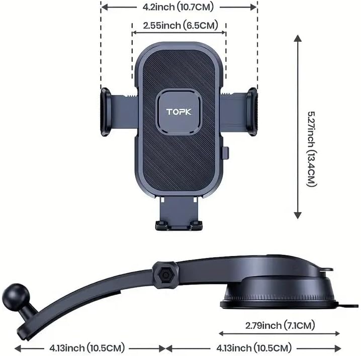 Miniatura 2 de Soporte ajustable para teléfono de coche de 360, soporte universal para tablero de instrumentos y ventilación, con ventosa fuerte, todos los