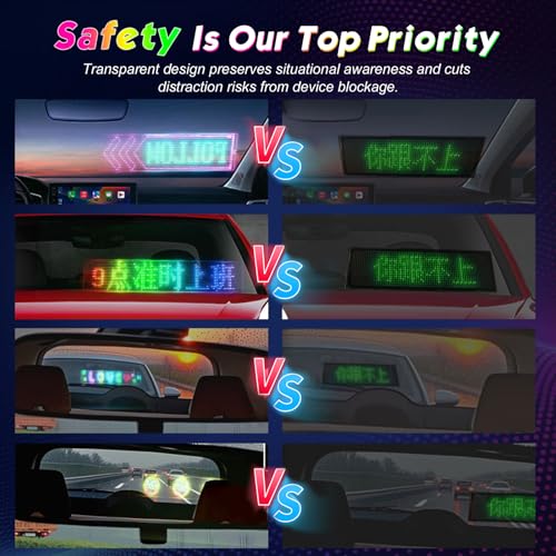 Matriz LED programable USB con ojos de diablo dinamicos y pantalla impermeable flexible para coche 4