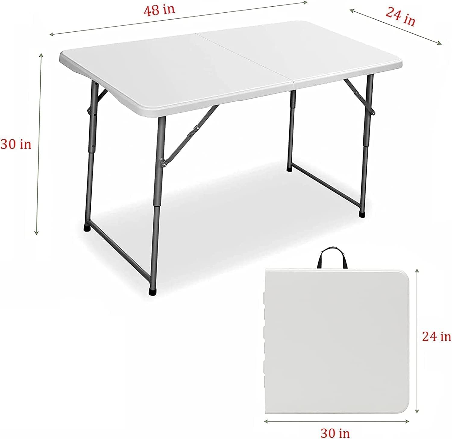 Edtian Folding Table, 4FT Small Portable & Foldable for Indoor & Outdoor Use, Compact Card Table for Camping, Crafting