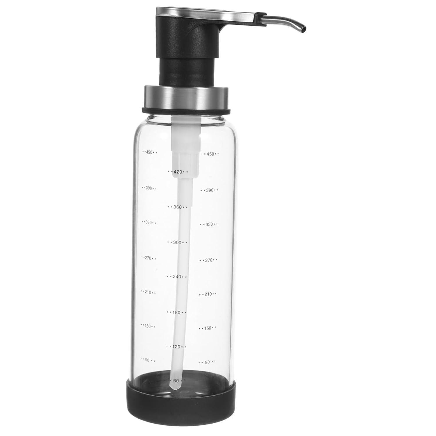 Zerodeko Transparent Pump Dispenser for Syrup Jam Honey Capacity Kitchen Jar with Pump Head for Sauces and Liquids