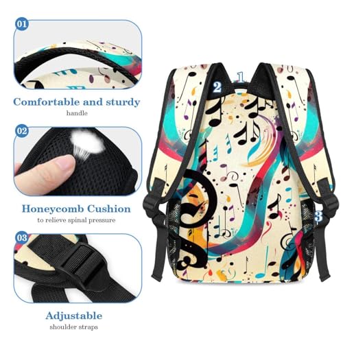Sac à dos notes de musique 2 pièces avec trousse pour collégiens - 4
