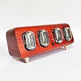 Orologio elettronico a tubo nixie IN12 Glow, orologio digitale a tubo luminoso, regolazione automatica della luminosità del bagliore, design smussato, pulsante a sfioramento in rame(D)