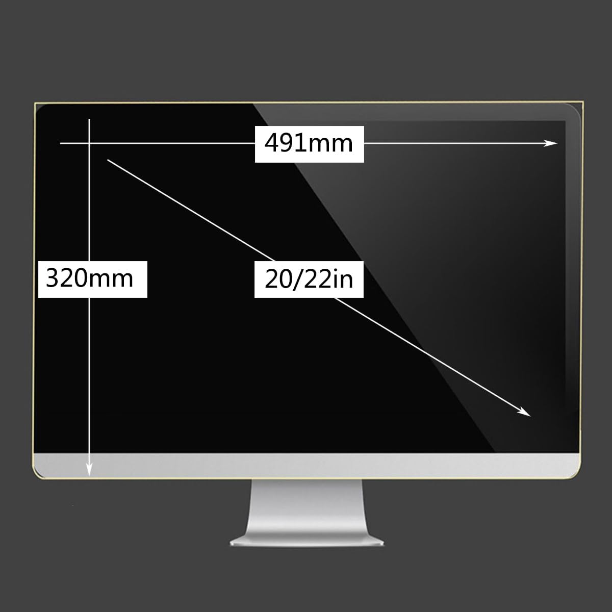 Anti-Blue Light Computer Screen Cover Radiation Protection Film Screen 16:9/16:10 Widescreen Desktop 18-32 Inches Computer Monitor,20/22in 491x320mm
