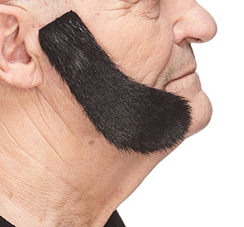 Mustaches Self Adhesive Fake Mutton Chops, Novelty, Sideburns False Facial Hair, Costume Accessory For Adults.black Lustrous Color #TOP8