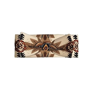 FoRes Native American Painting Baby Bow Headband - Soft Bows Hair Accessories for Baby - Angel Princess Hairband - Perfect Full Moon Gift