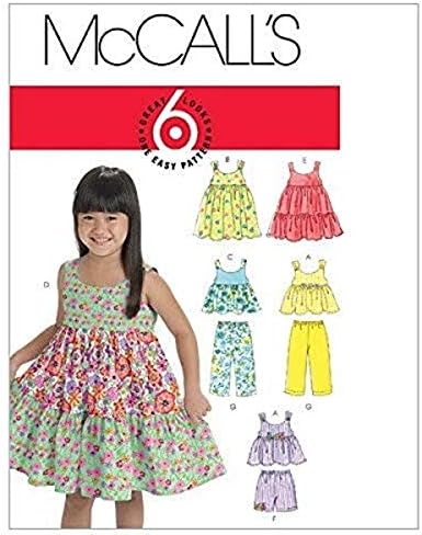 McCall's Patterns M6017 Toddlers'/Children's Tops, Dresses, Shorts and Pants, Size CB (1-2-3)
