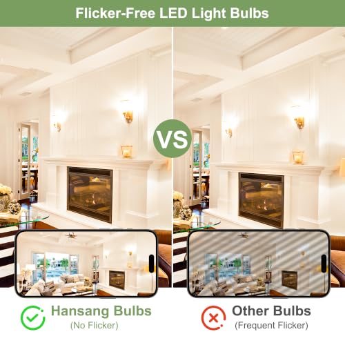 hansang A19 LED Light Bulbs, 60W Equivalent, 4000K Natural White LED Bulb with E26 Standard Base, Efficient 9W, Non-Dimmable, 800 Lumens, 120V, CRI 85, Eye-Friendly for Bedroom Living Room, 6 Pack — view 5
