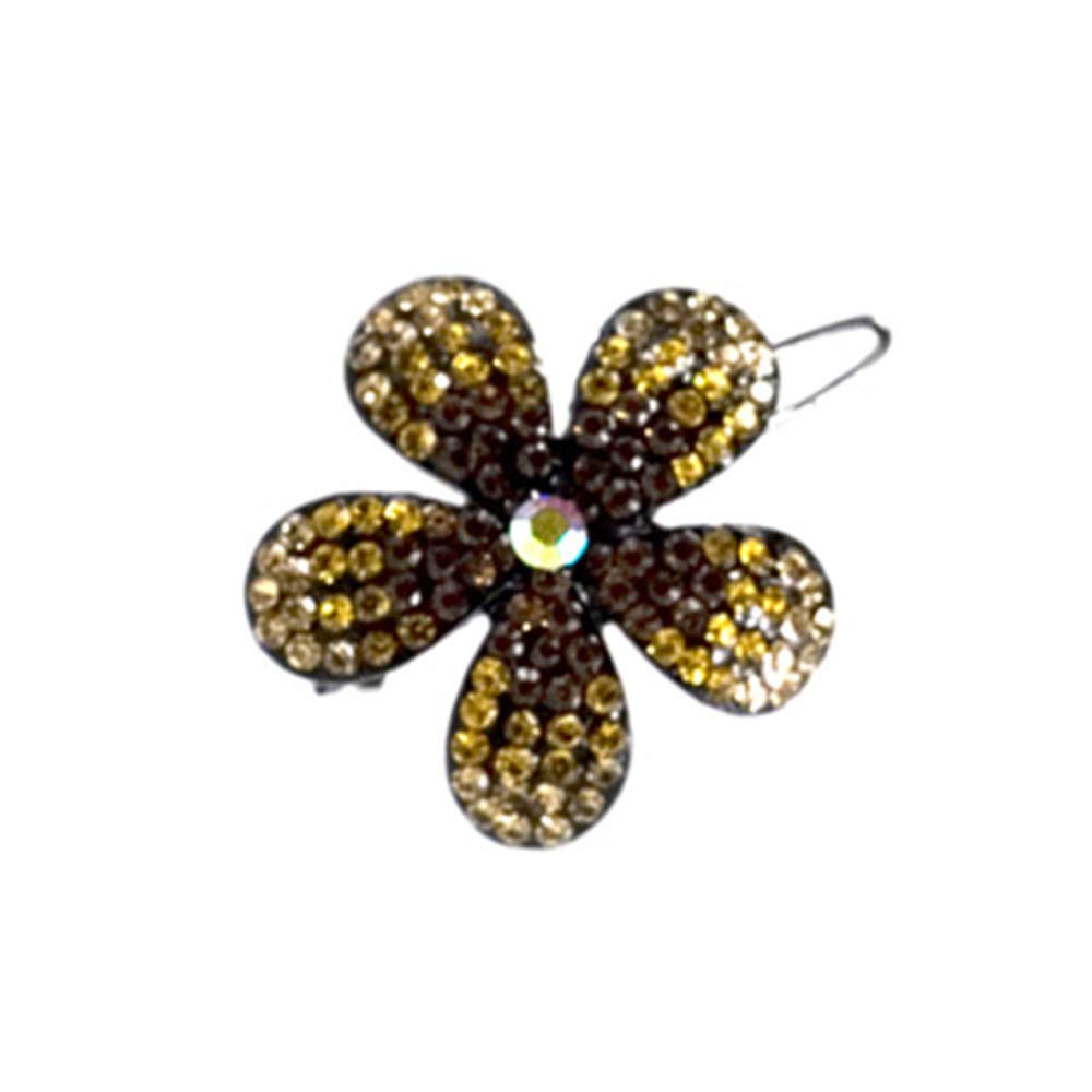 Hair Barrettes for Women Faux Rhinestone Flower Barrette, 1pc, Pink