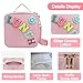 Insulated Lunch Bag With Adjustable Shoulder Strap, Cute Corduroy Preppy Lunch Box Large Insulated Lunch Bag Reusable Lunch Tote Bag with Smiley Preppy LunchBag for Girls School Travel Picnic (Pink)