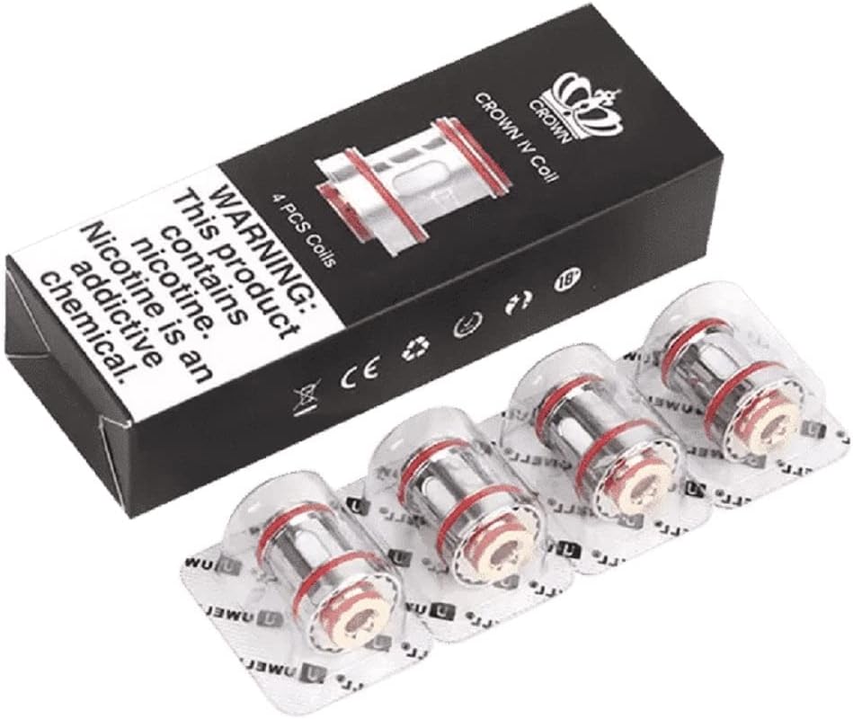 Uwell Crown 4 0.23Ohm UN2 Mesh Coil for Uwell Crown 4 Kit, Crown 4 Sub Ohm Tank Pack of 4 No Nicotine