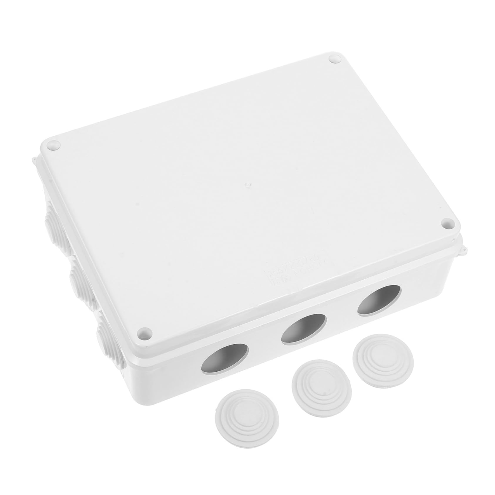 ABOOFAN Anschlussdose Ip65 Weißes Abs Kunststoff Elektrogehäuse 255x200x80mm Außenverteilerkasten Für Elektroprojekte Mit Stopfen Und Loch