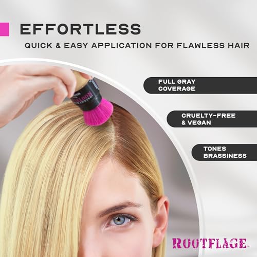 Rootflage Root Touch Up Powder Warm Blonde - Instant Temporary Hair Concealer for Roots, Hairline Filler, Cover Up - Thumbnail 3